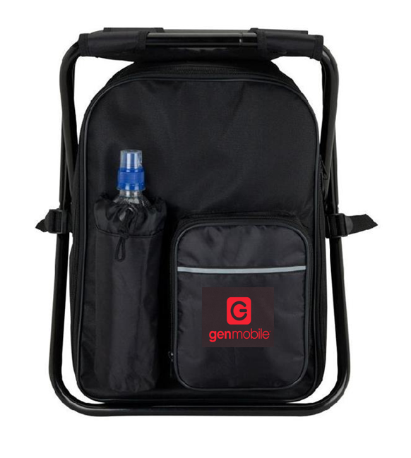 Cooler Backpack Chair with Gen Mobile Logo